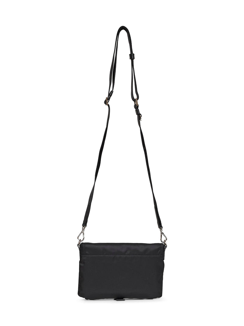 Prada Re-Nylon With Saffiano Trim Crossbody Bag — Black Recycled Polyamide