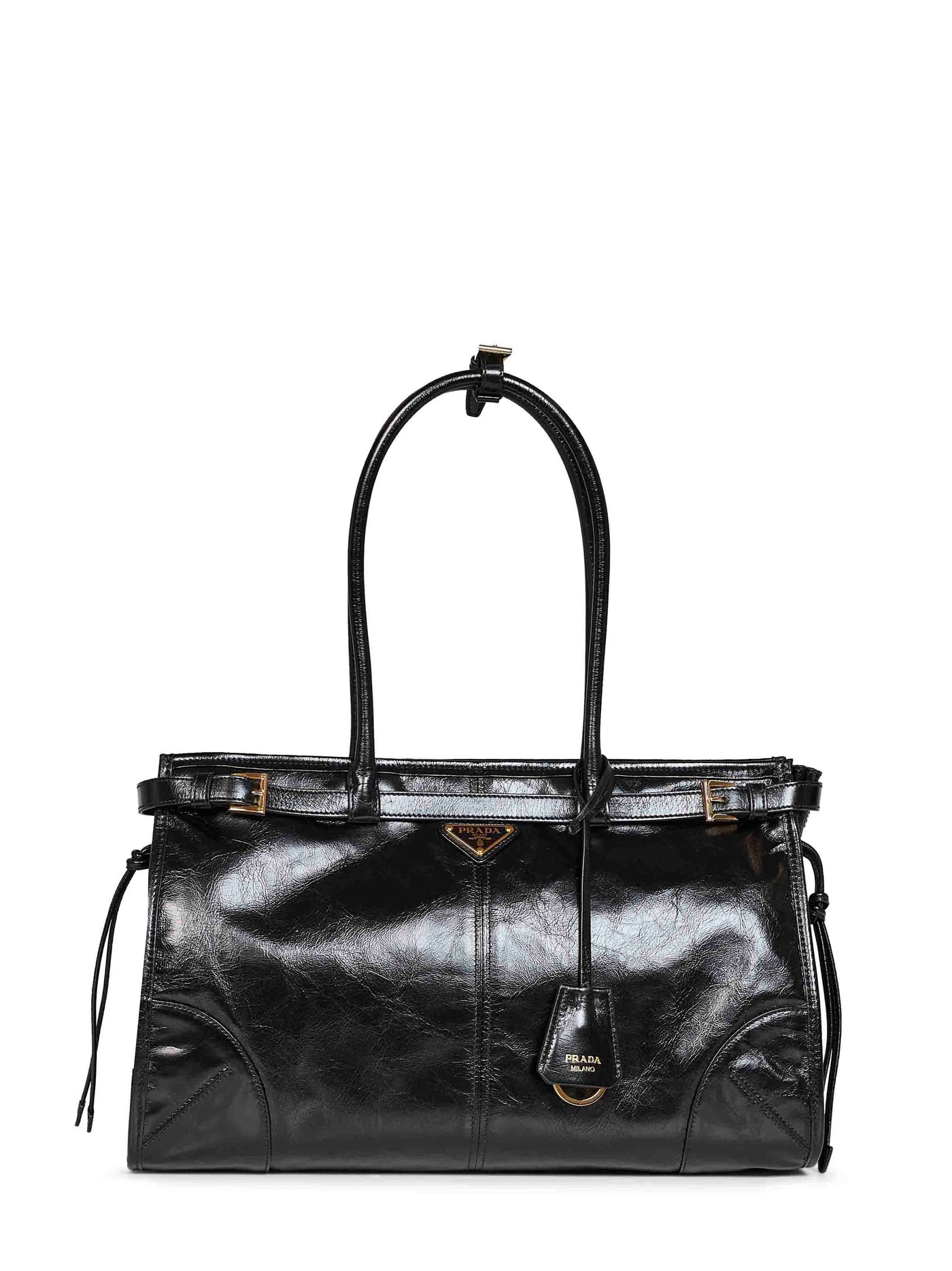 Prada Shoulder Bag — Black Calf Leather