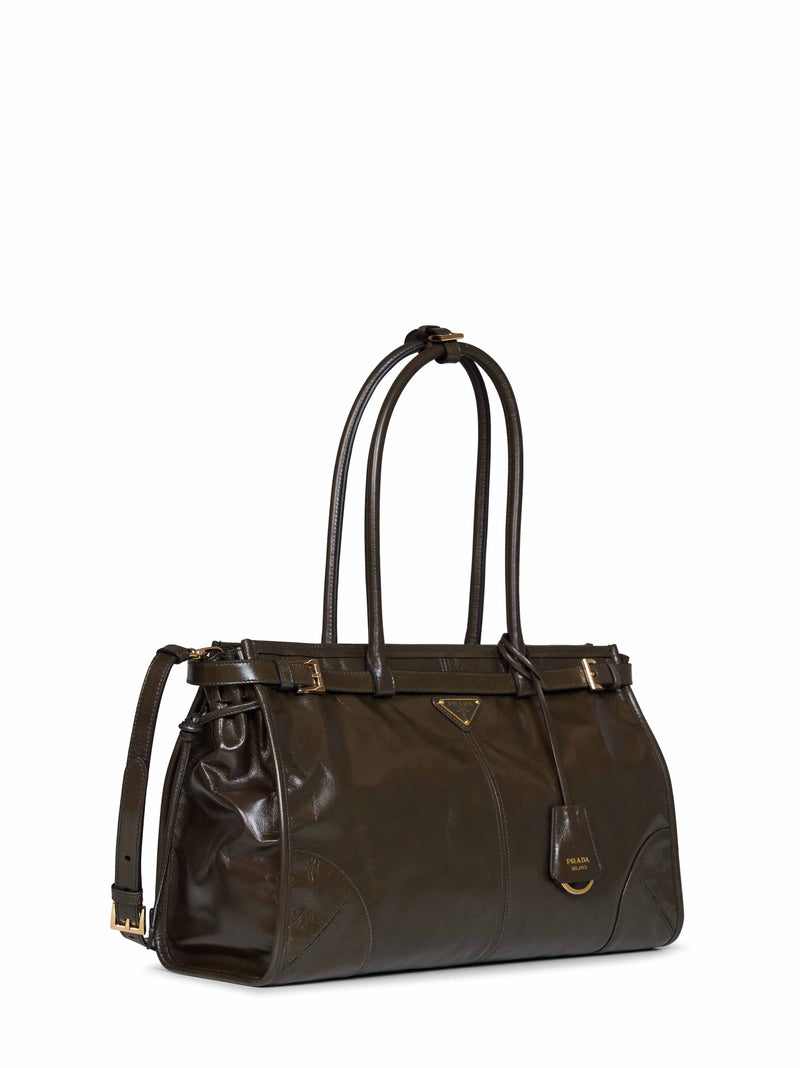 Prada Bonnie Shoulder Bag — Green Calf Leather