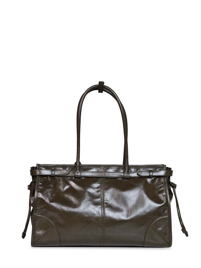 Prada Bonnie Shoulder Bag — Green Calf Leather