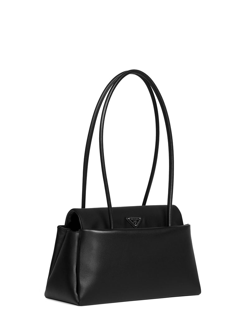Prada Passage Shoulder Bag — Black Calf Leather