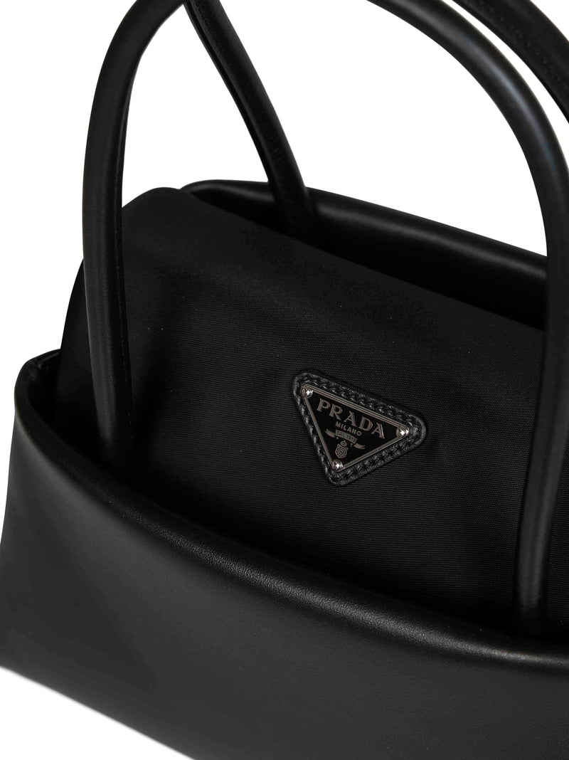 Prada Passage Shoulder Bag — Black Calf Leather