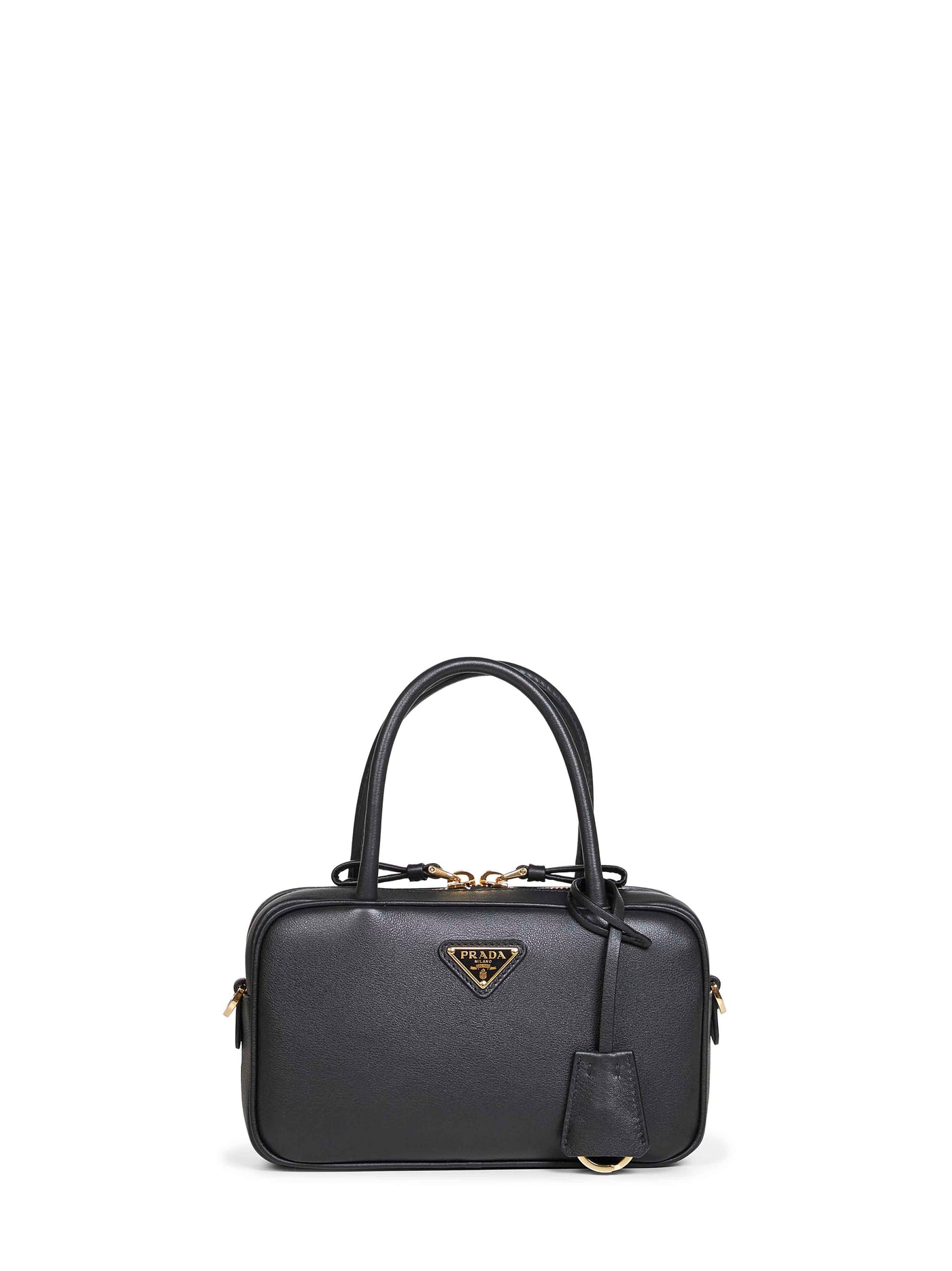 Prada Calf Leather Top Handle Bag — Black