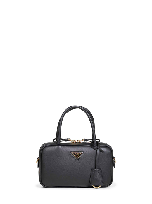 Prada Calf Leather Top Handle Bag — Black