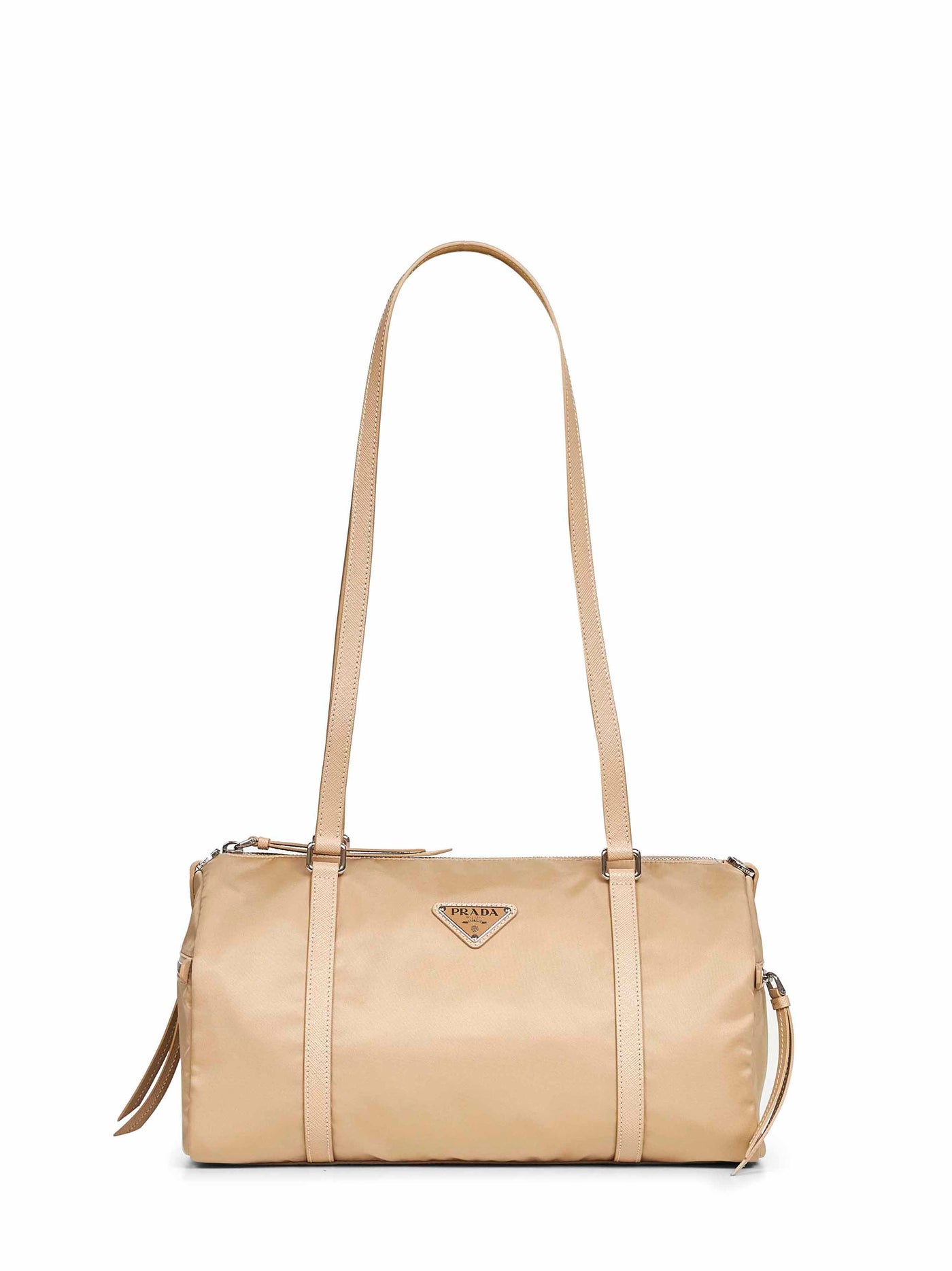 Prada Quilted Re-Nylon Duffel Shoulder Bag — Beige Recycled Polyamide