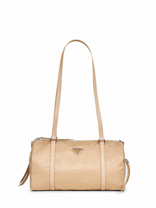 Prada Quilted Re-Nylon Duffel Shoulder Bag — Beige Recycled Polyamide