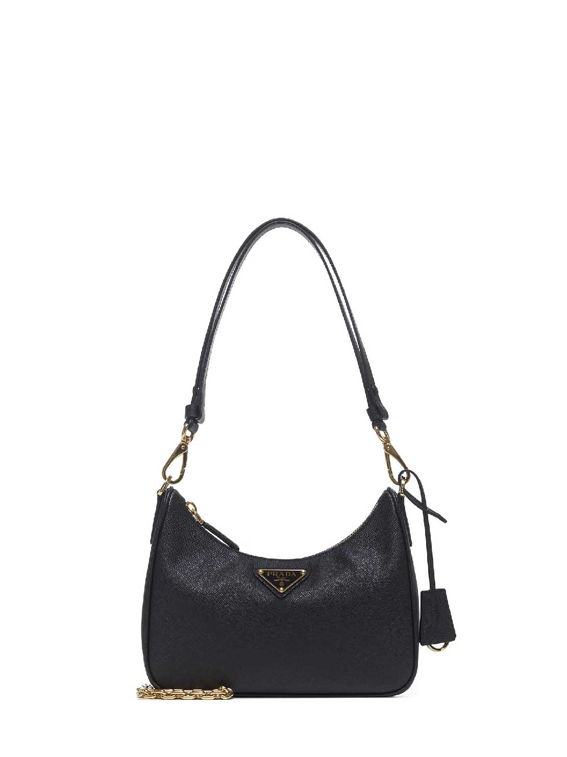Prada Shoulder Bag — Black Calf Leather
