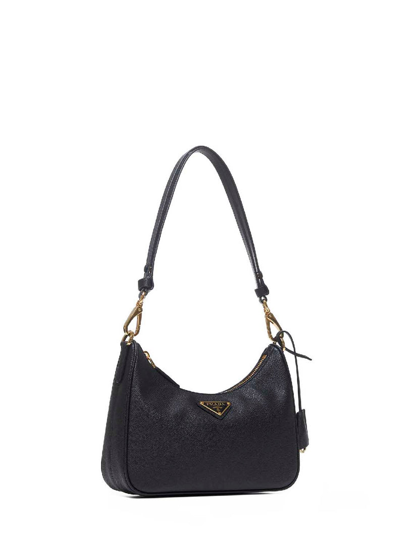 Prada Shoulder Bag — Black Calf Leather