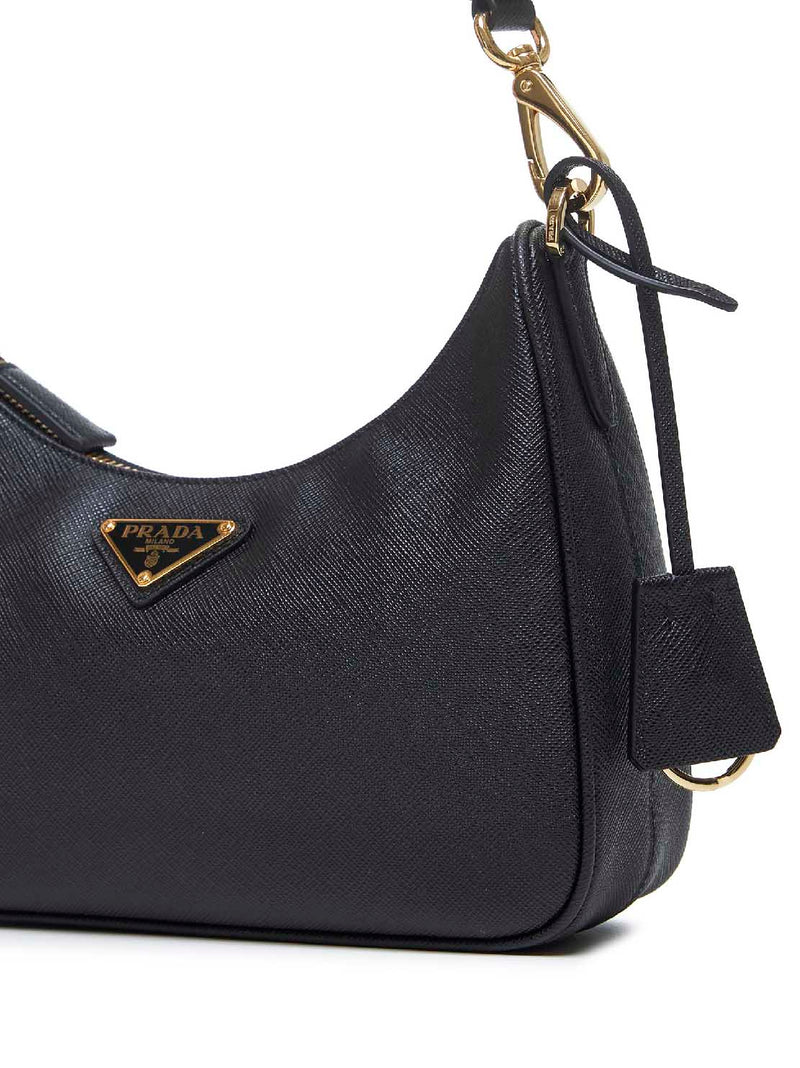 Prada Shoulder Bag — Black Calf Leather