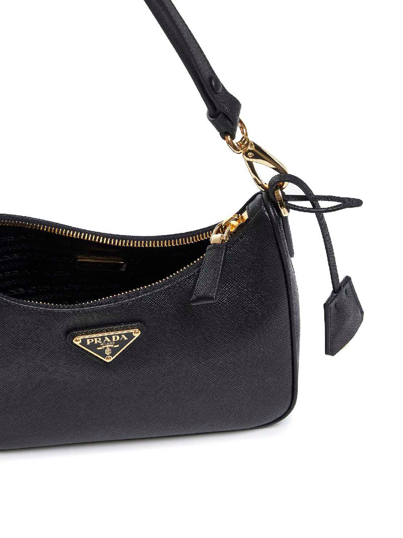 Prada Shoulder Bag — Black Calf Leather