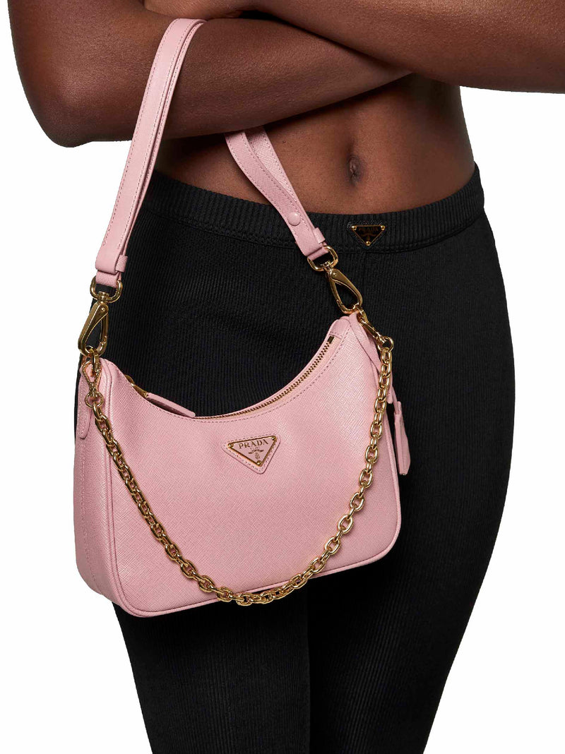 Prada Re-Edition Shoulder Bag — Pink Calf Leather