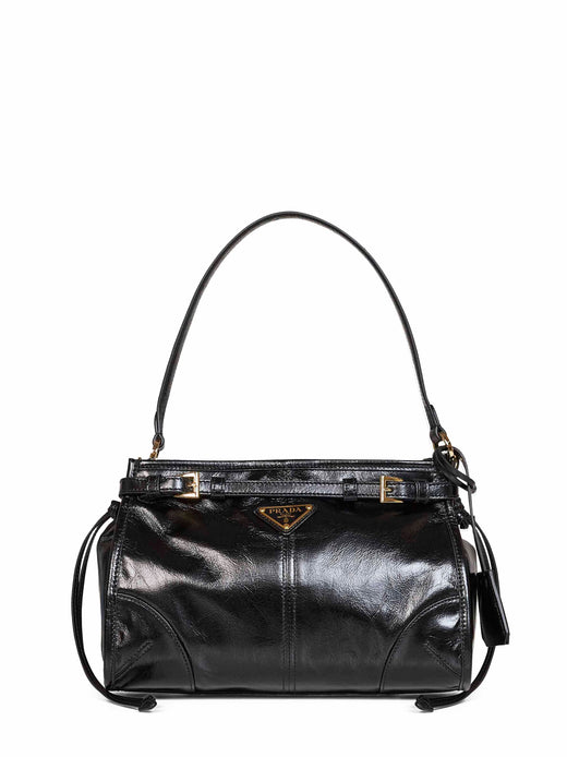 Prada Bonnie Hobo Bag — Black Calf Leather