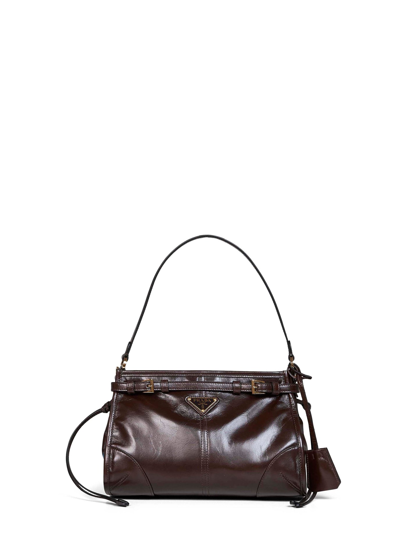Prada Shoulder Bag — Brown Calf Leather
