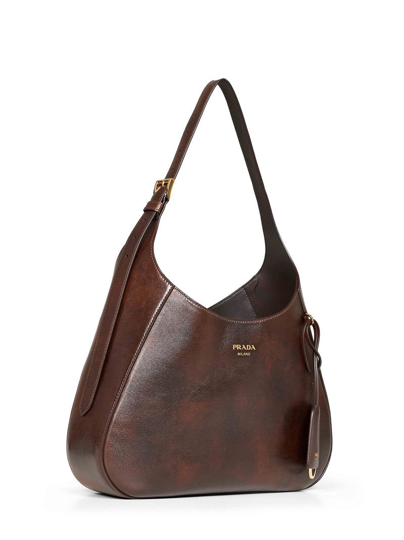 Prada Shoulder Bag — Brown Calf Leather