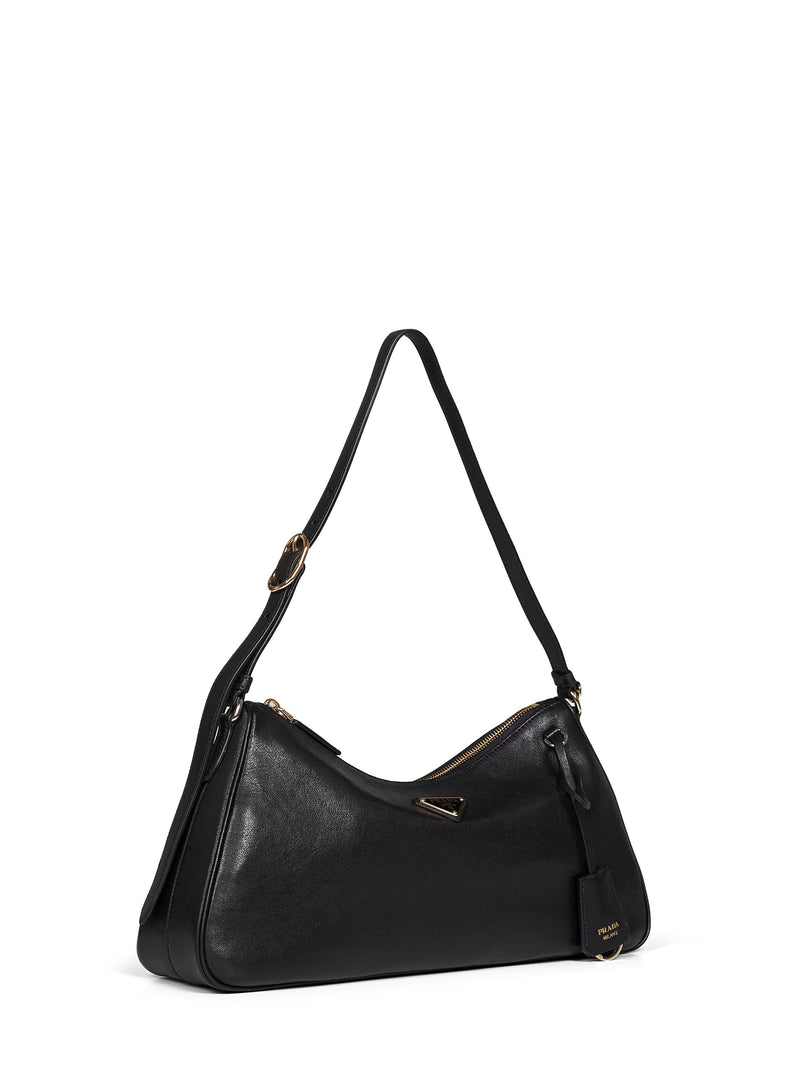 Prada Aimée Shoulder Bag — Black Lambskin