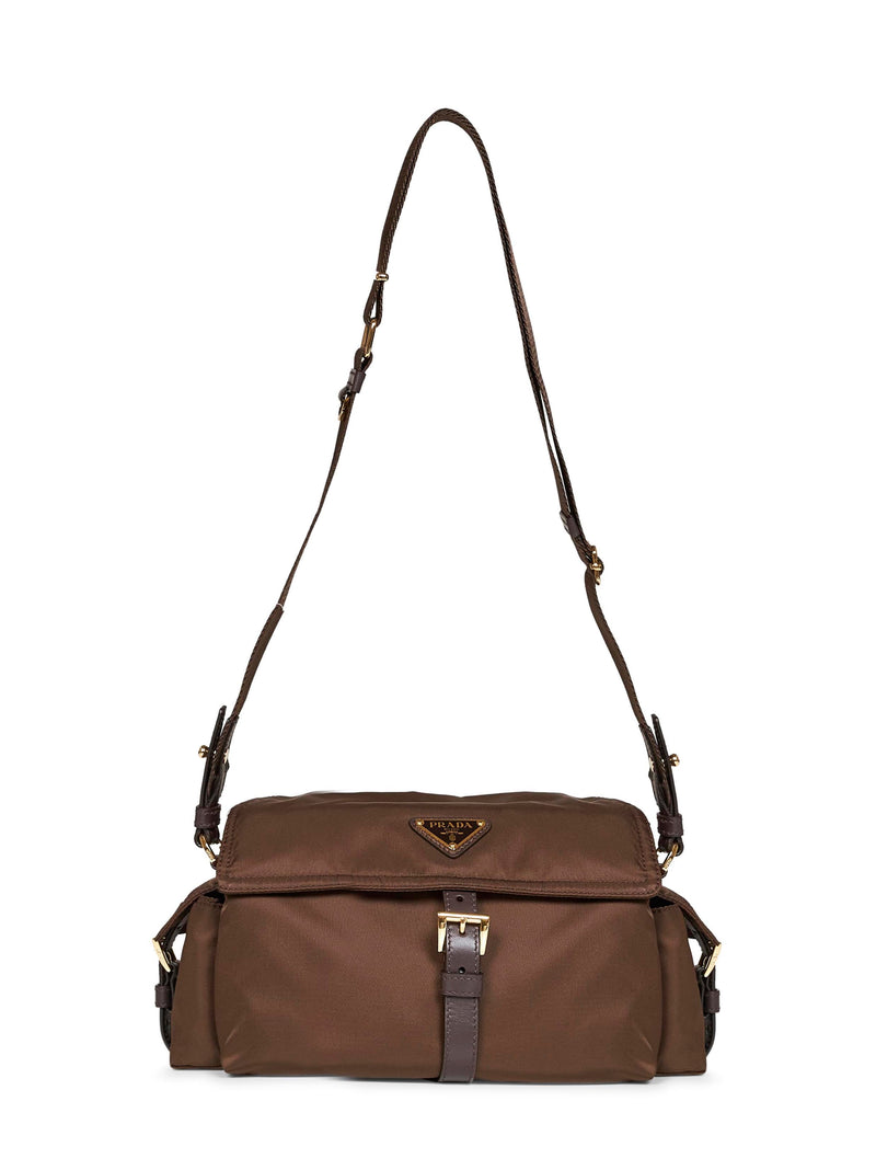 Prada Explore Shoulder Bag — Brown Recycled Polyamide