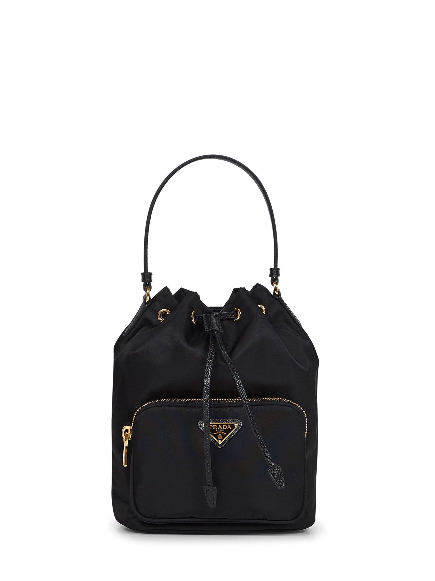 Prada Duet Bucket Bag — Black Polyamide