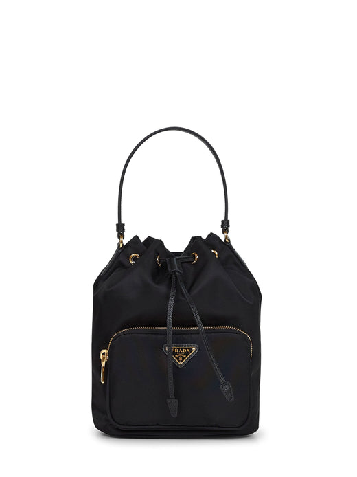 Prada Duet Bucket Bag — Black Polyamide