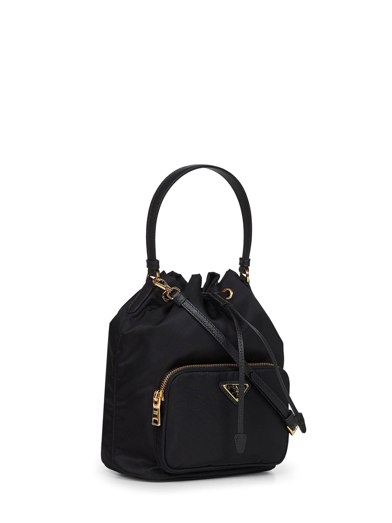 Prada Duet Bucket Bag — Black Polyamide