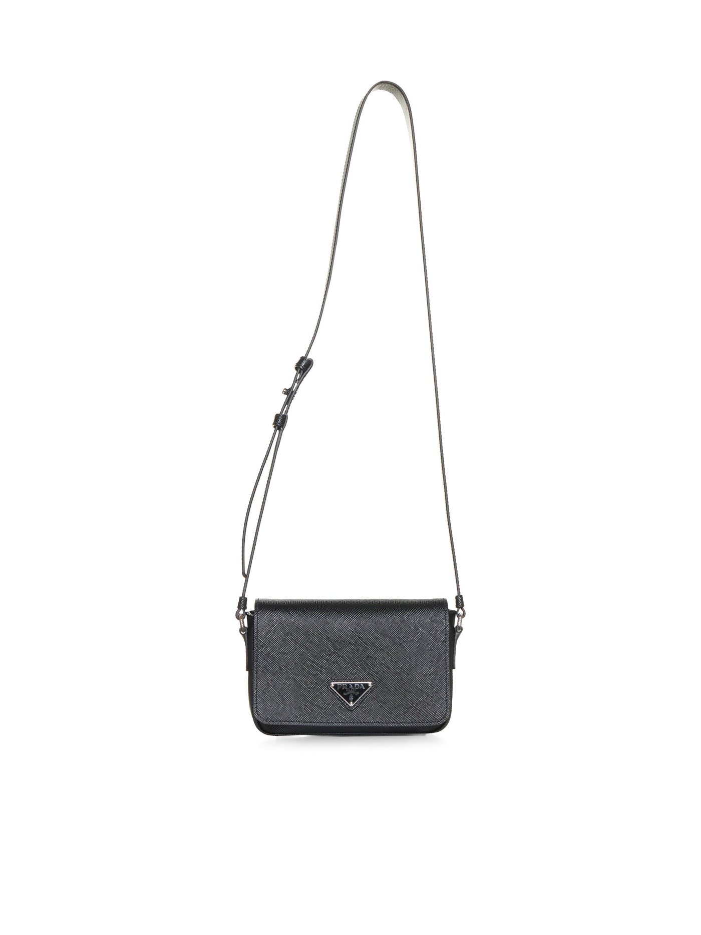 Prada Saffiano Leather Shoulder Bag — Black Calf