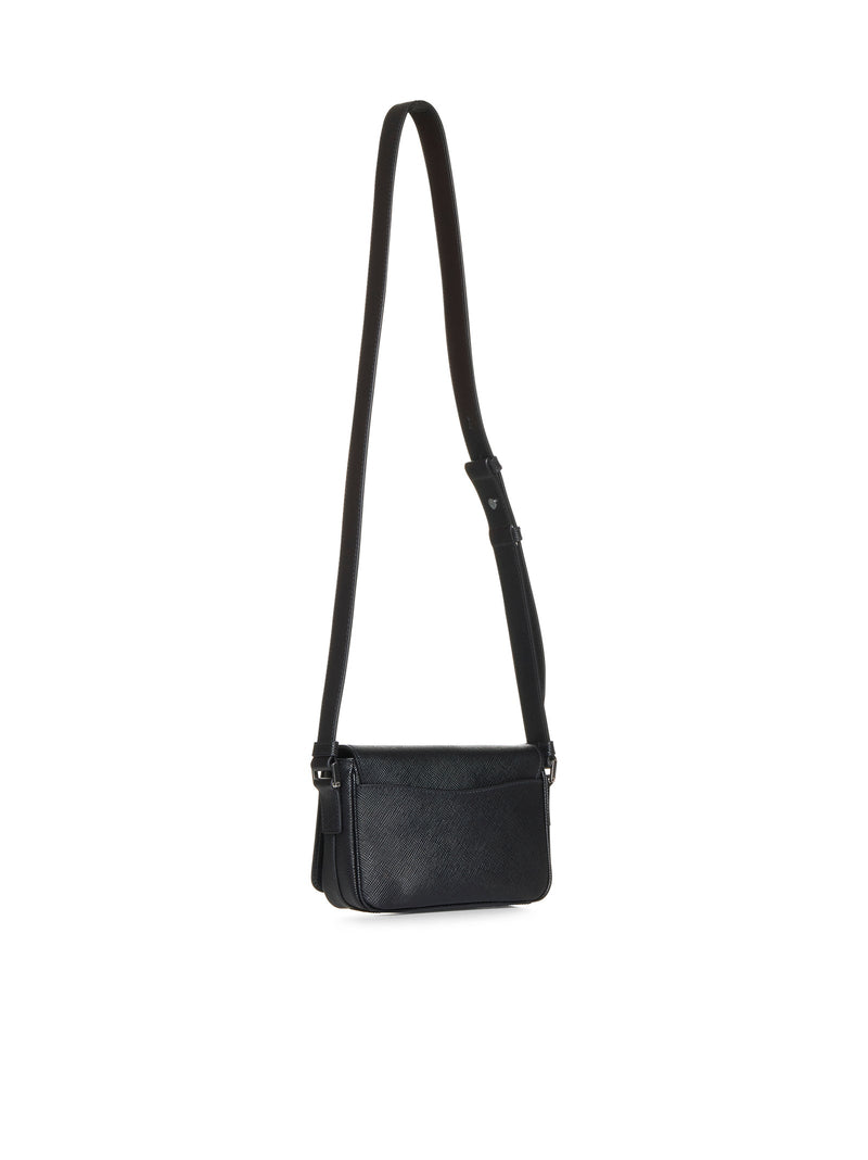 Prada Saffiano Leather Shoulder Bag — Black Calf