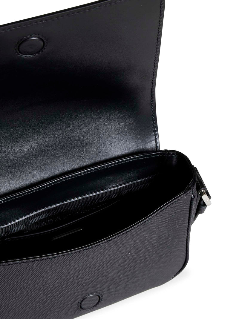 Prada Saffiano Leather Shoulder Bag — Black Calf