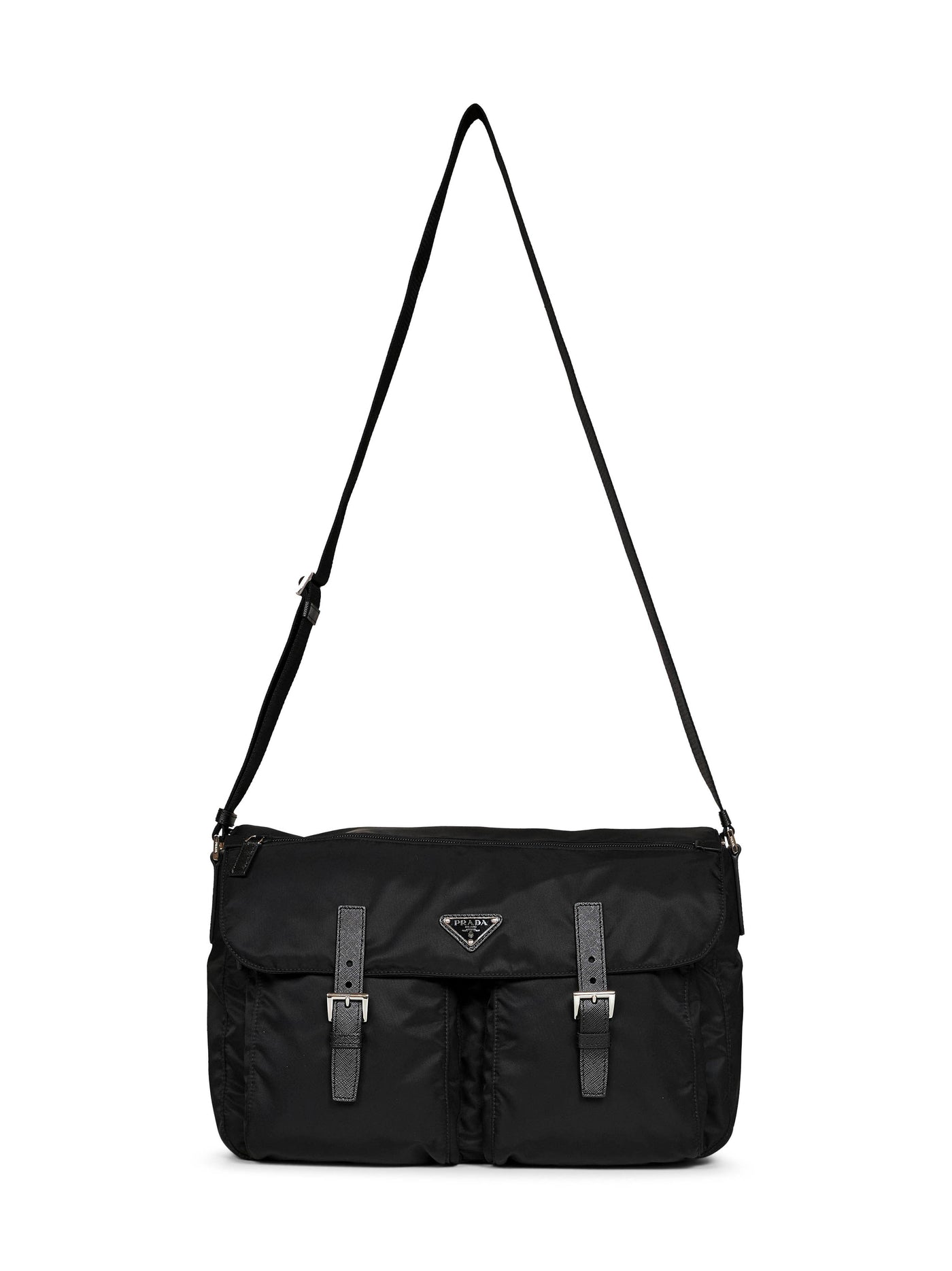 Prada Recycled Polyamide Crossbody Bag — Black
