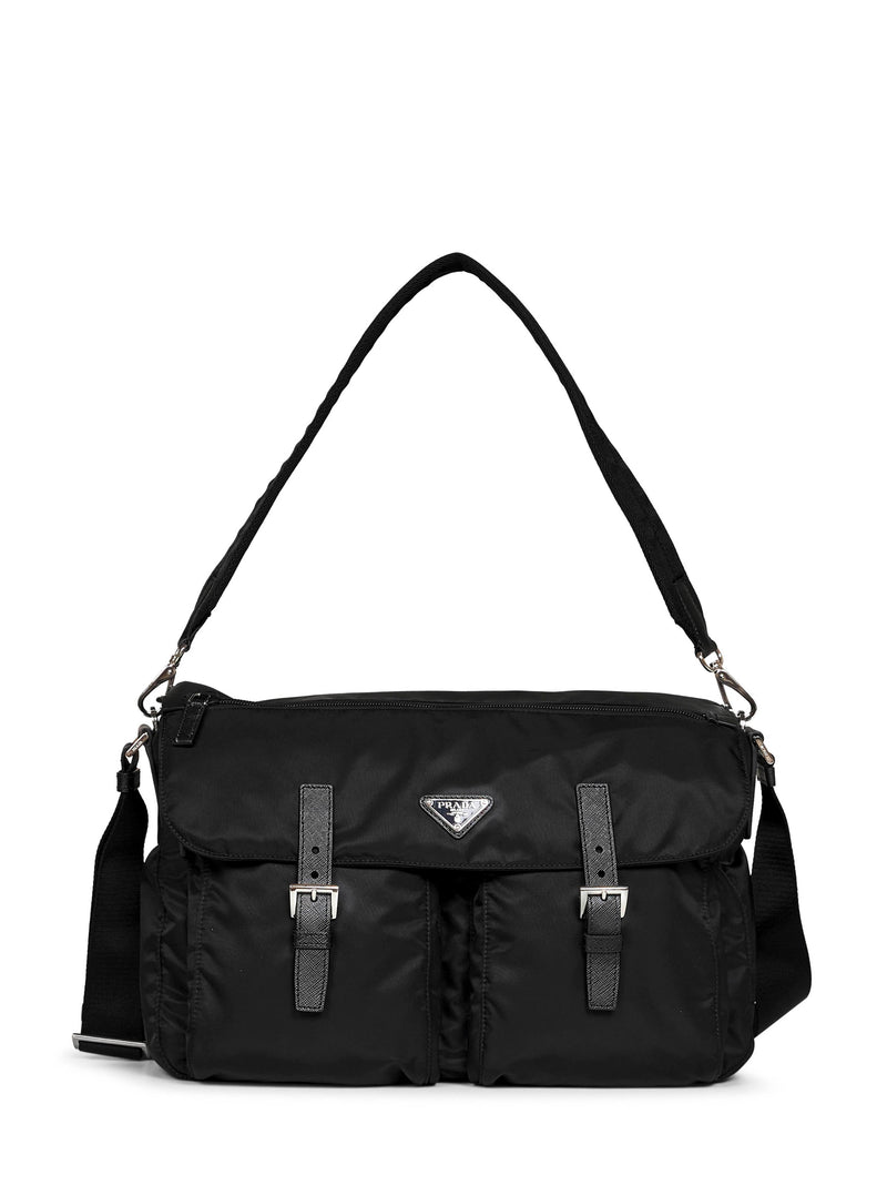 Prada Recycled Polyamide Crossbody Bag — Black