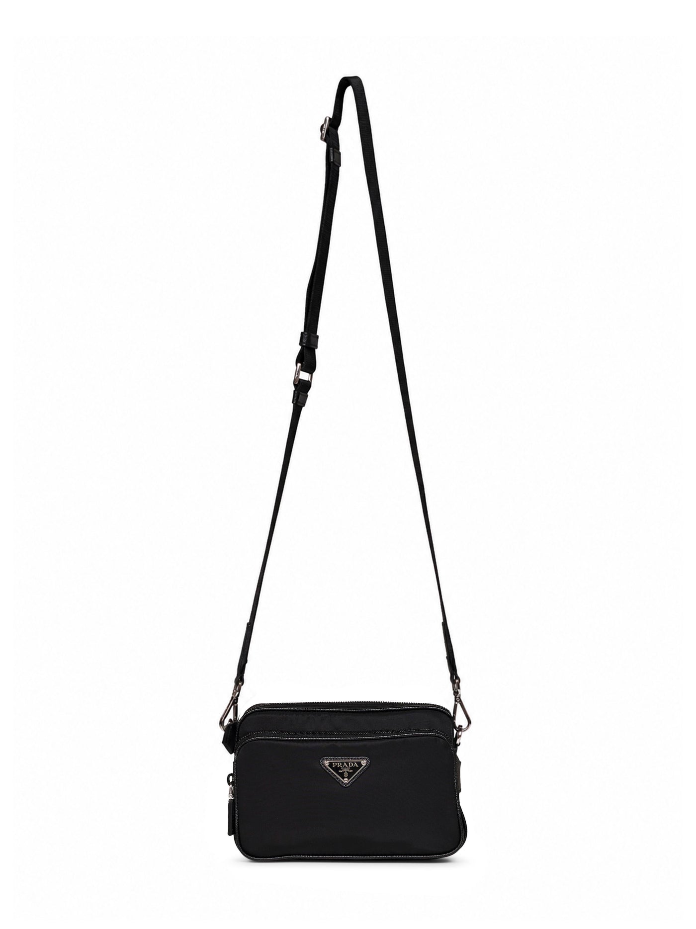 Prada Re-Nylon And Leather Trim Crossbody Bag — Black Recycled Polyamide