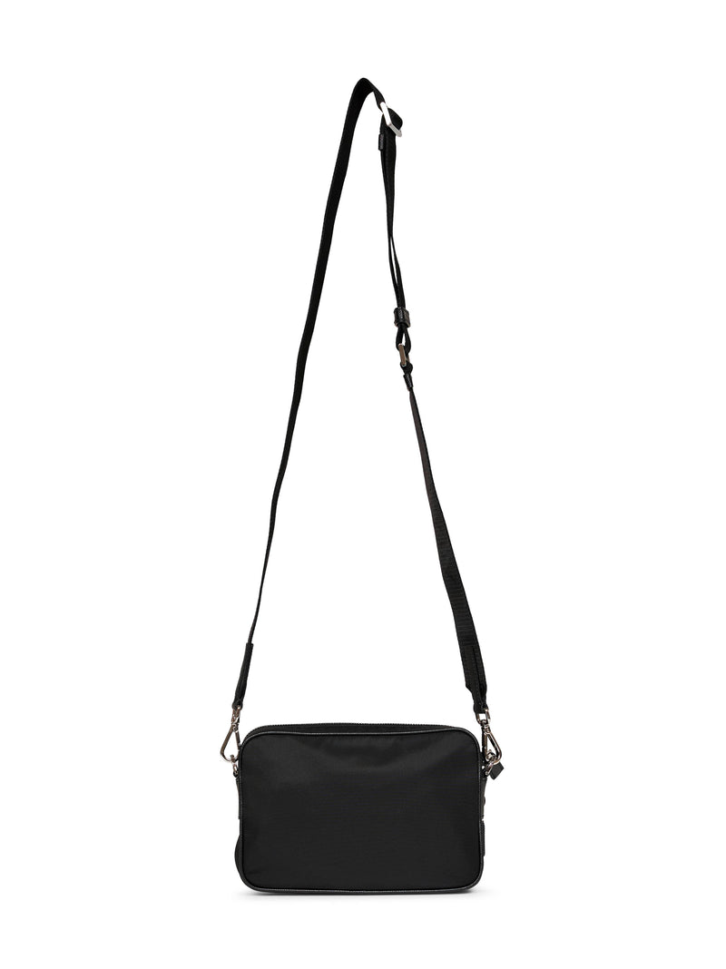 Prada Re-Nylon And Leather Trim Crossbody Bag — Black Recycled Polyamide