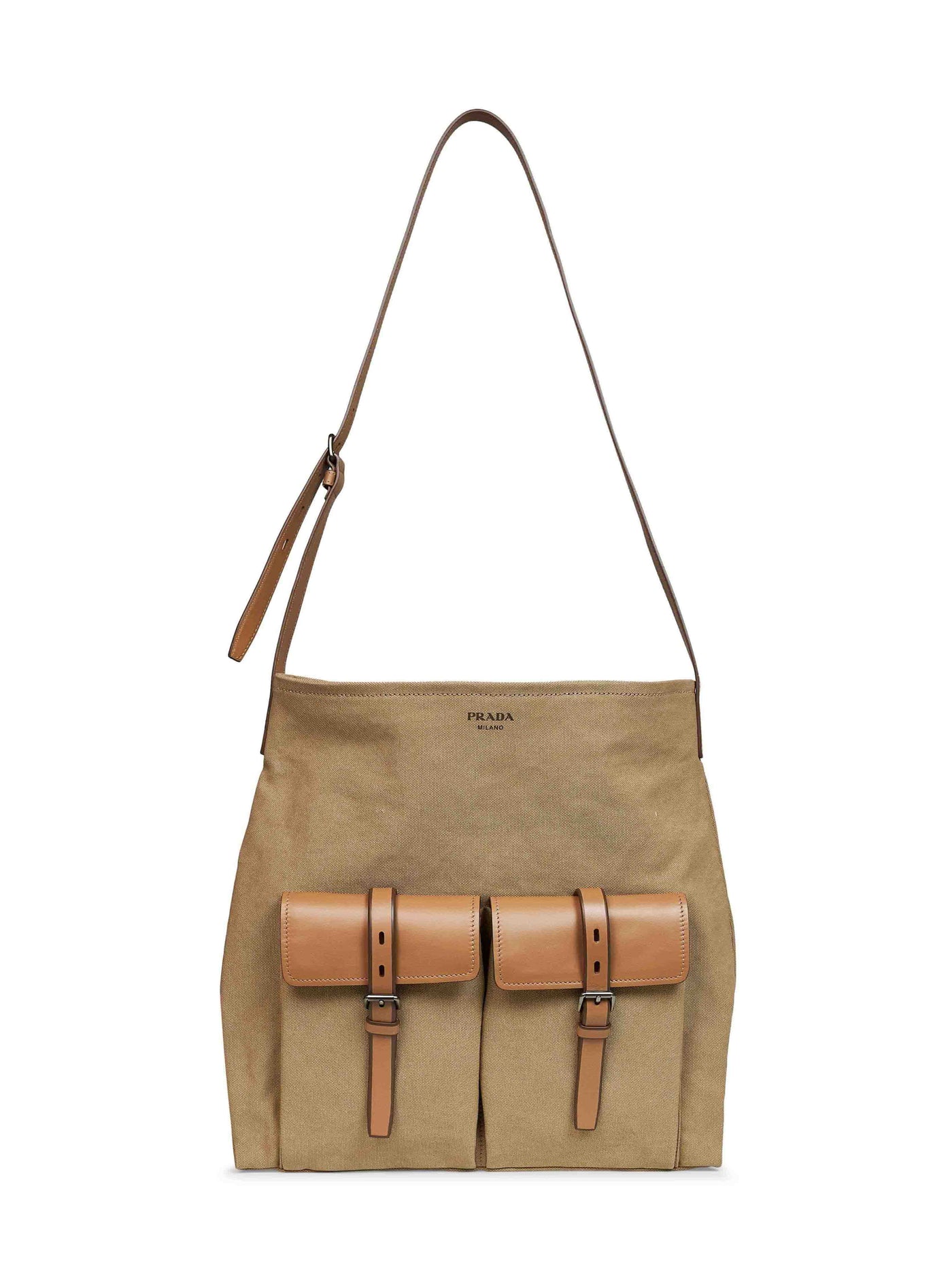 Prada Route Crossbody Bag — Beige Polyamide