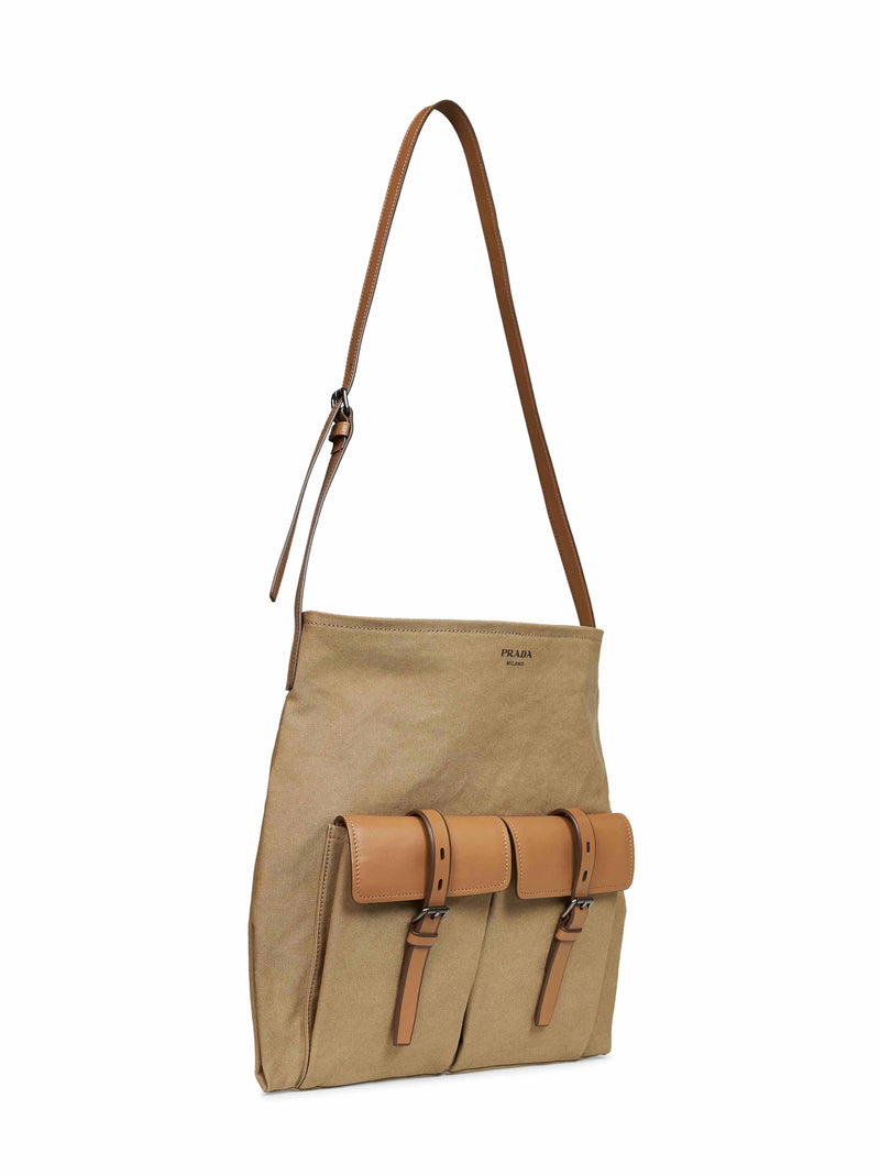Prada Route Crossbody Bag — Beige Polyamide