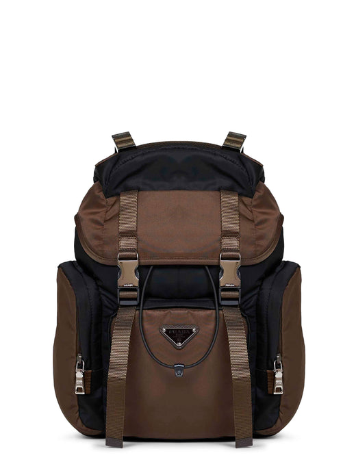 Prada Re-Nylon Two-Tone Backpack — Black Recycled Polyamide