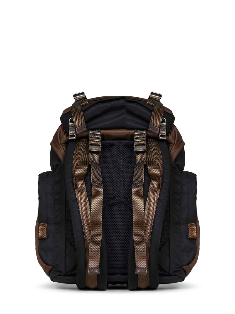 Prada Re-Nylon Two-Tone Backpack — Black Recycled Polyamide