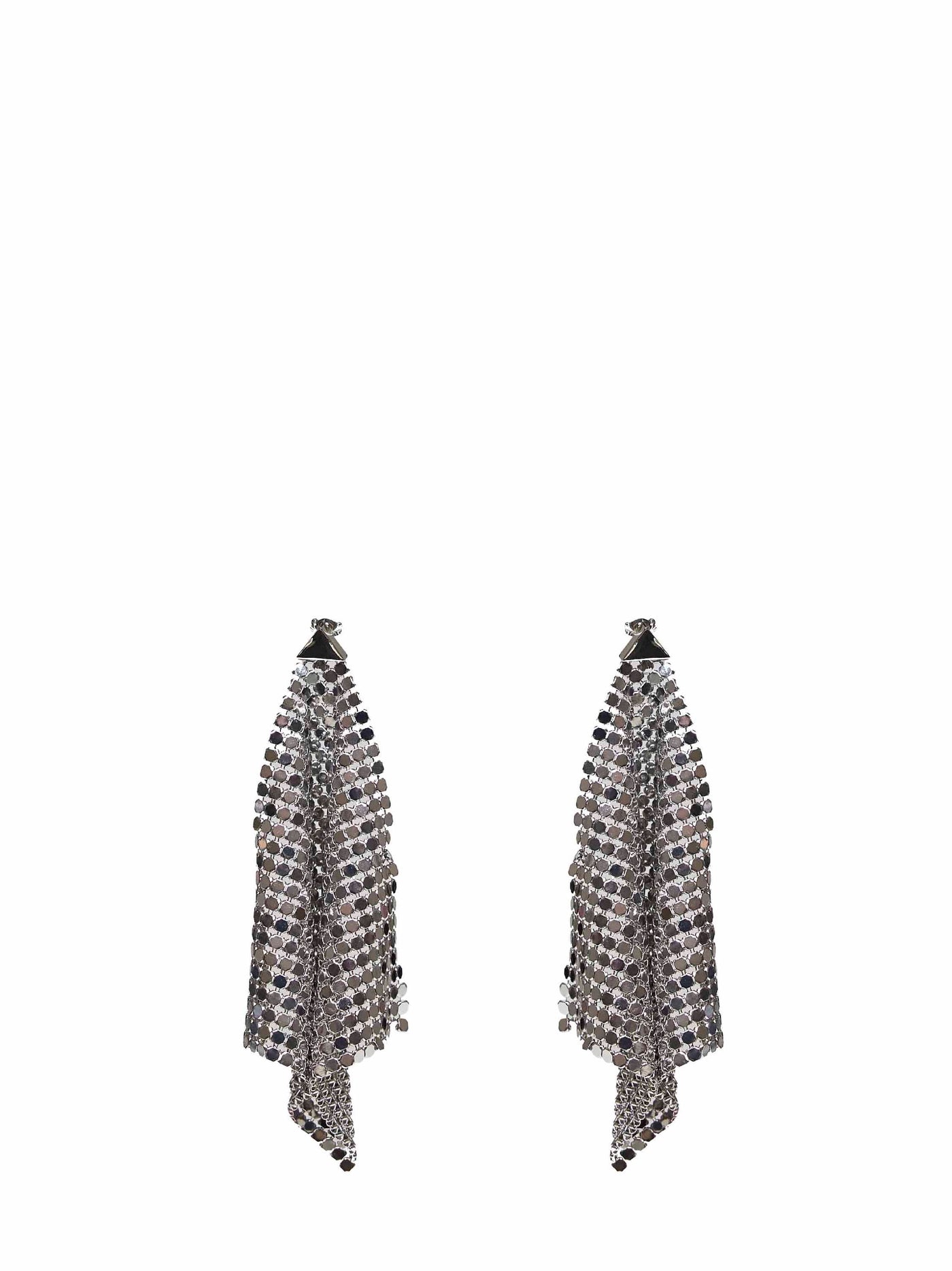 Rabanne Pixel Flow Earrings — Silver Brass