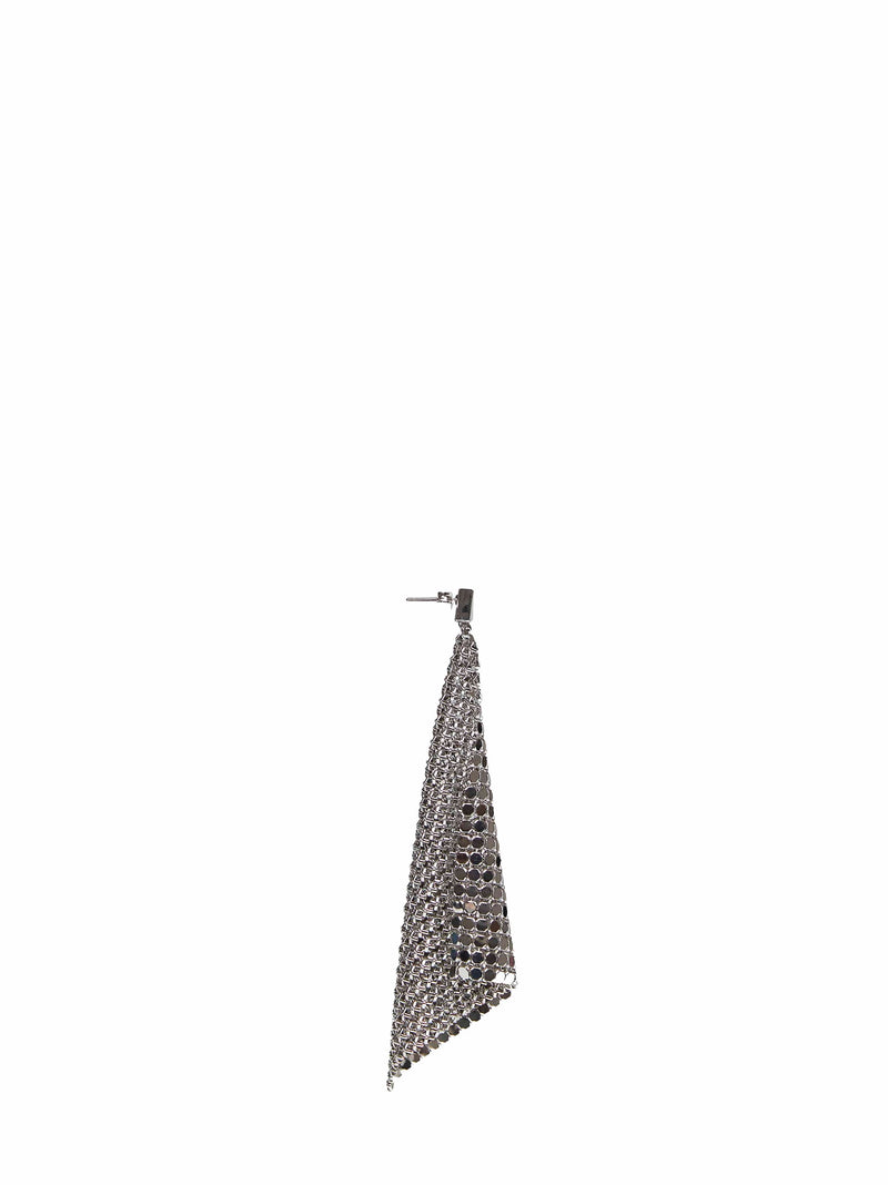 Rabanne Pixel Flow Earrings — Silver Brass