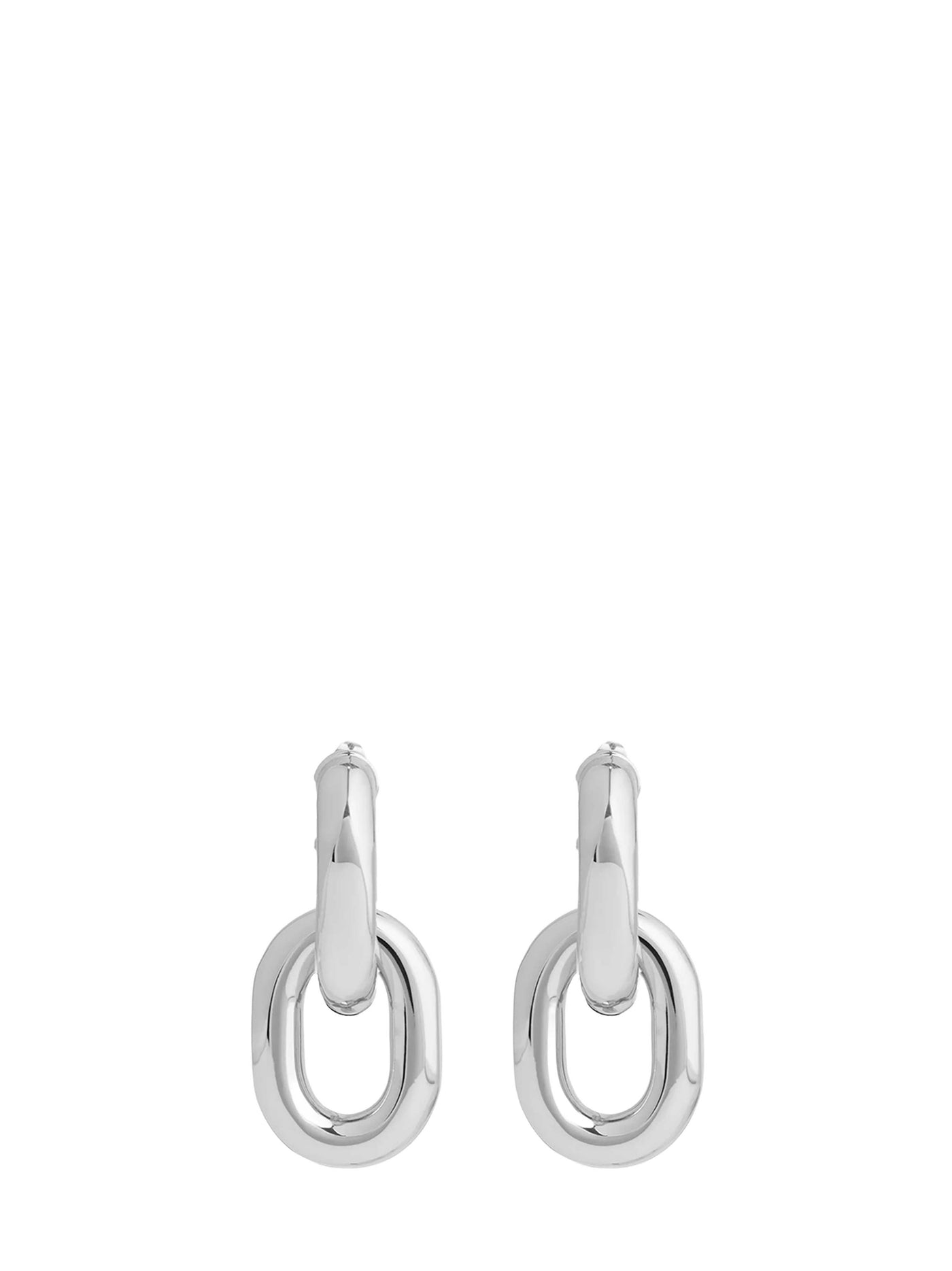 Rabanne Double Xl Chain-Link Earrings — Silver Aluminium