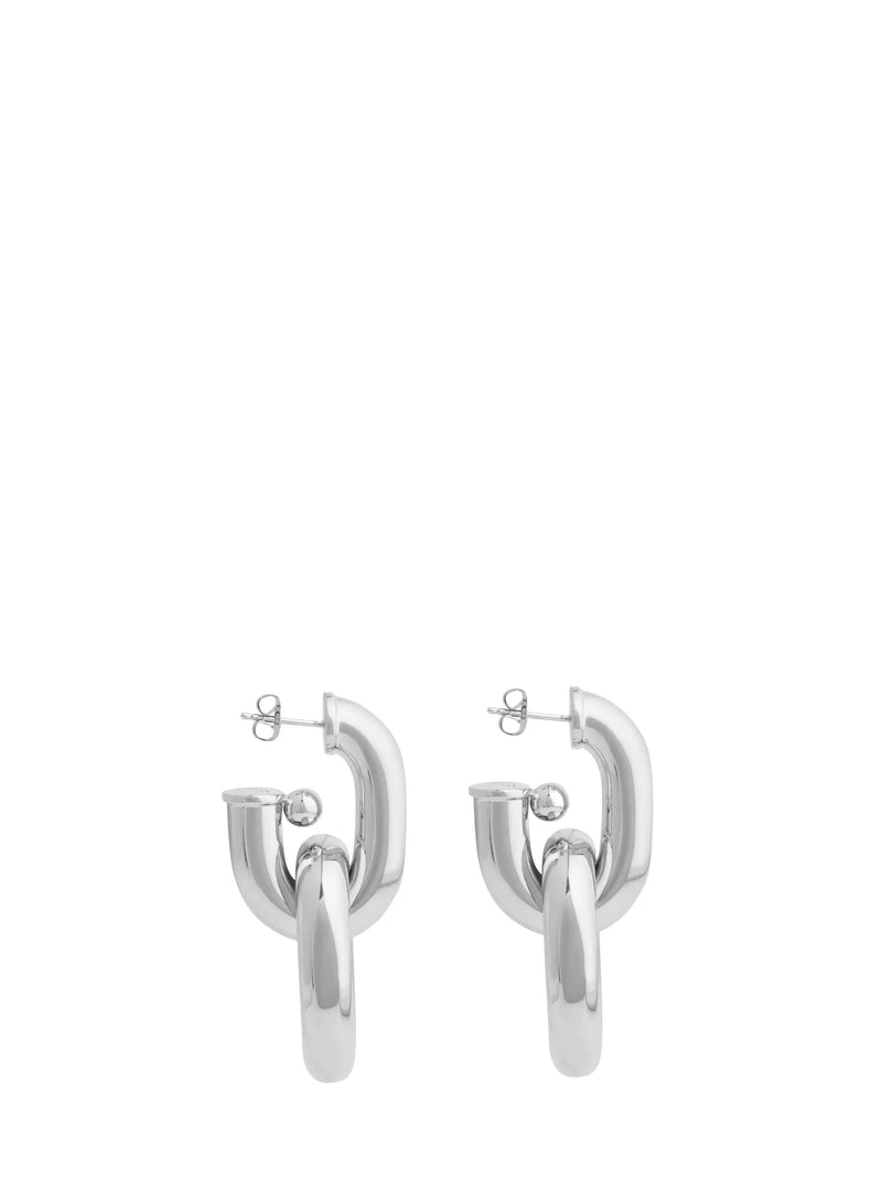 Rabanne Double Xl Chain-Link Earrings — Silver Aluminium