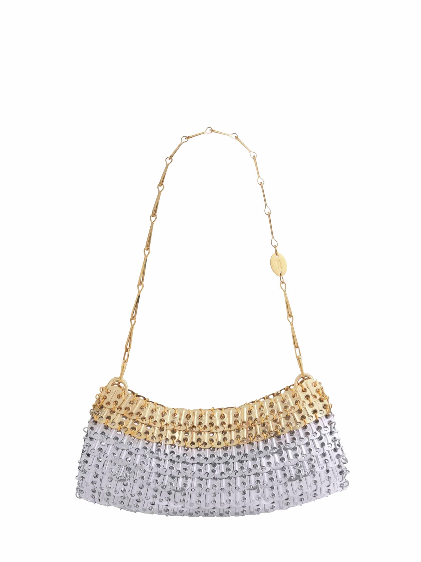Rabanne Skyline Shoulder Bag — Silver Steel