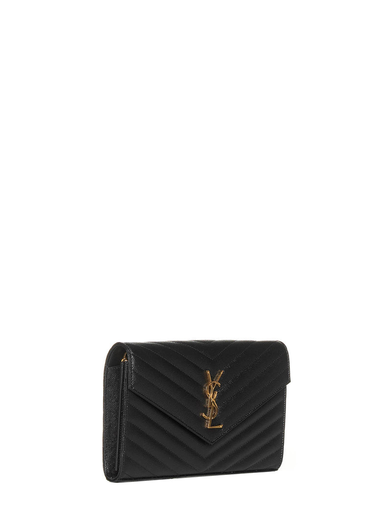 Saint Laurent Clutch — Black Calfskin Leather