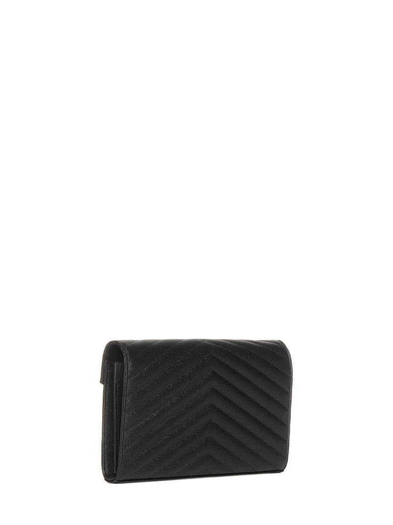 Saint Laurent Clutch — Black Calfskin Leather