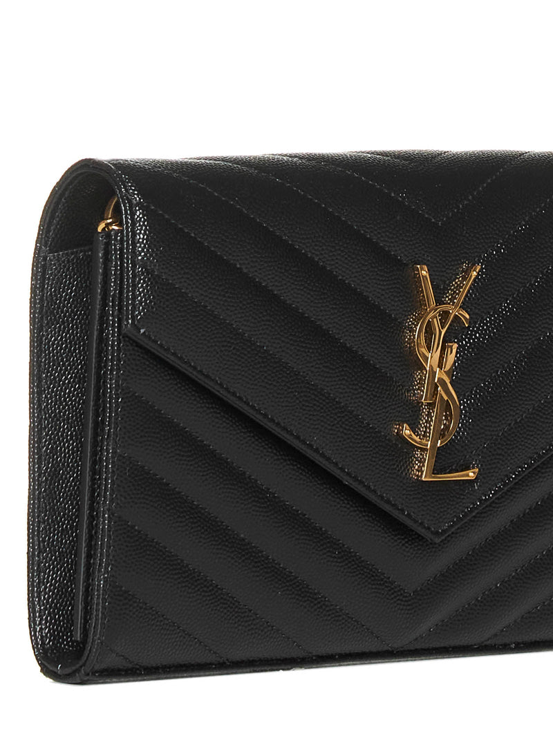 Saint Laurent Clutch — Black Calfskin Leather