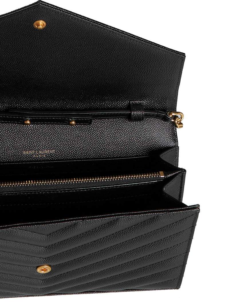 Saint Laurent Clutch — Black Calfskin Leather
