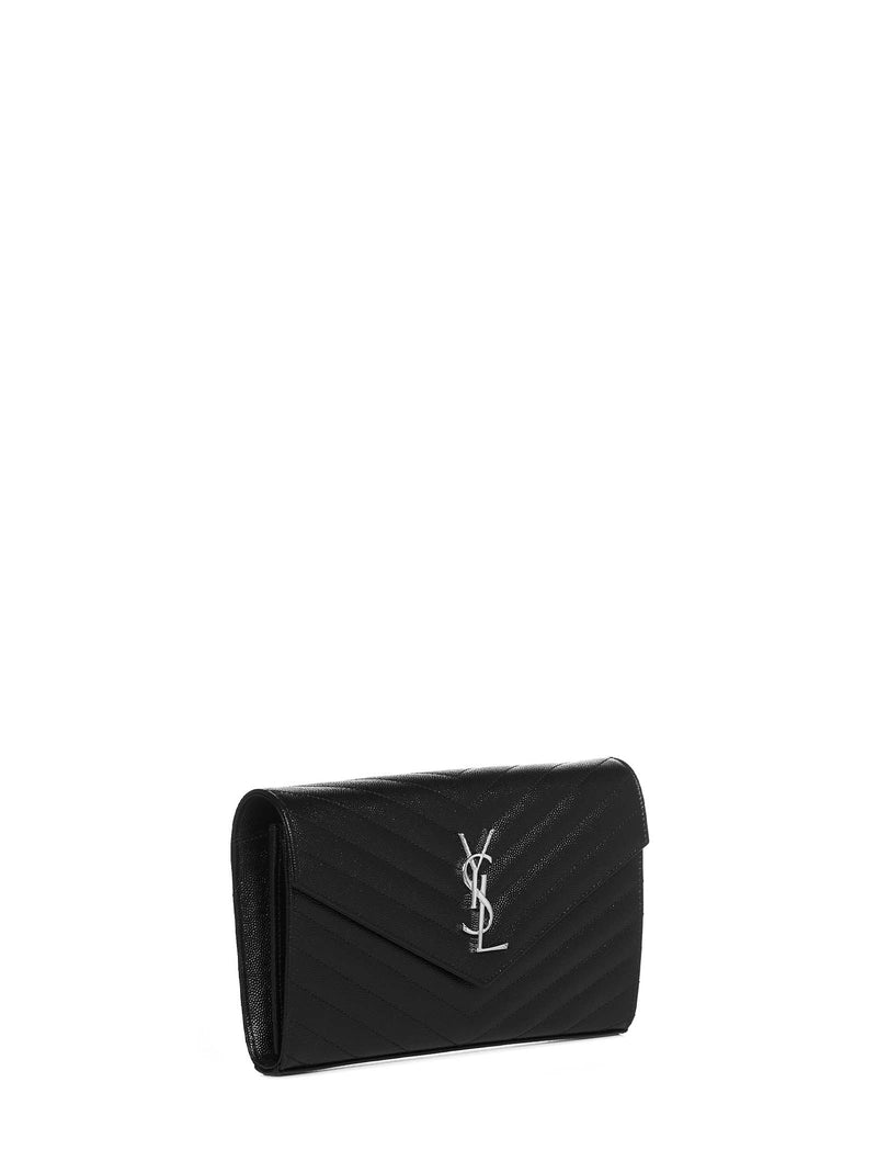 Saint Laurent Quilted Calfskin Clutch — Black