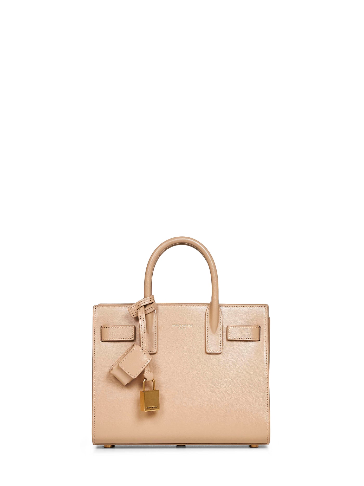 Saint Laurent Top Handle Bag — Beige Calfskin