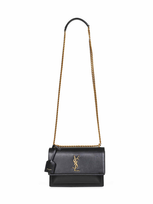 Saint Laurent Crossbody Bag — Black Calf Leather