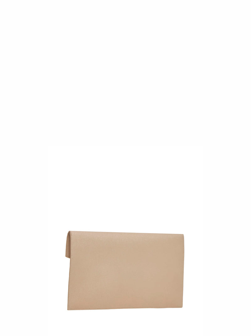 Saint Laurent Uptown Clutch — Beige Calfskin