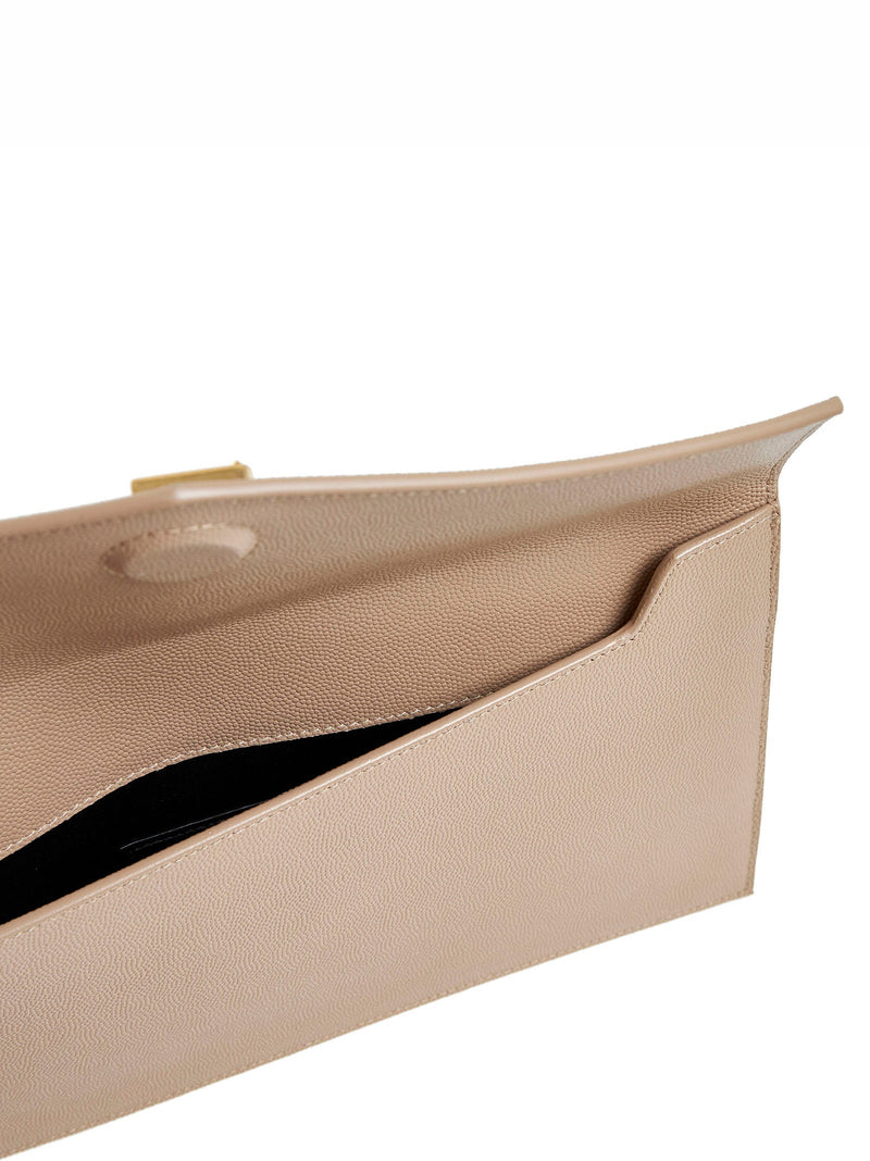 Saint Laurent Uptown Clutch — Beige Calfskin