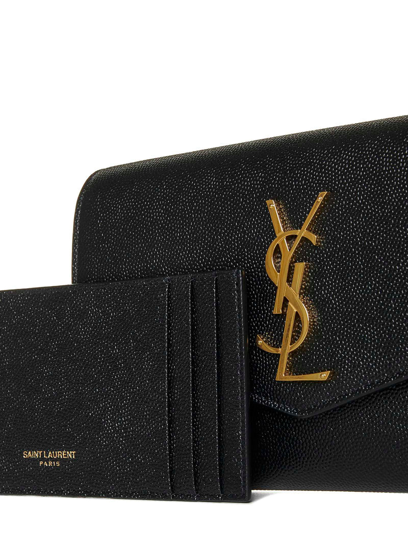 Saint Laurent Uptown Wallet — Black Calfskin