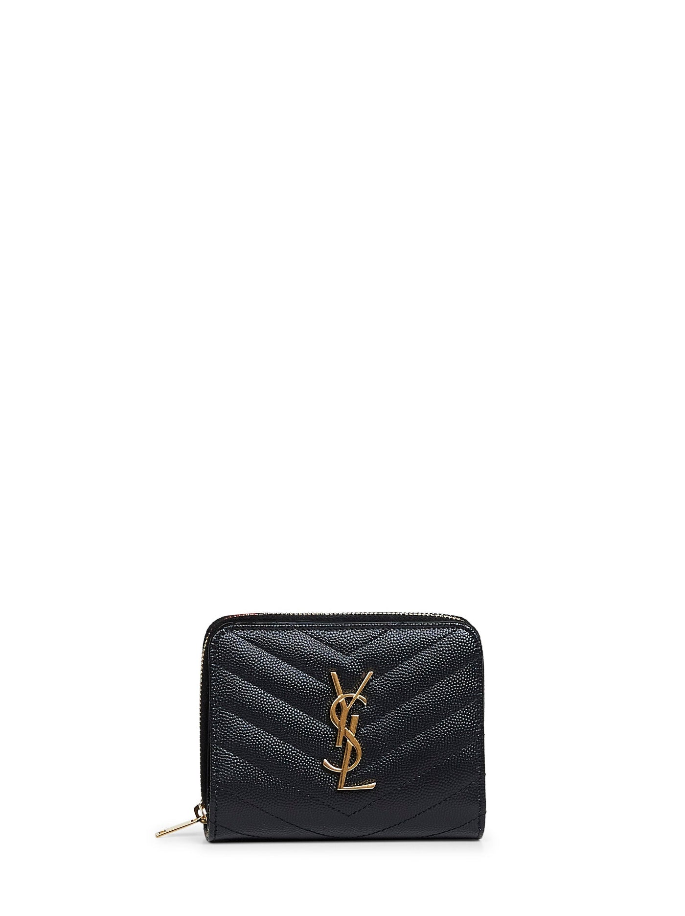 Saint Laurent Cassandre Wallet — Black Calfskin
